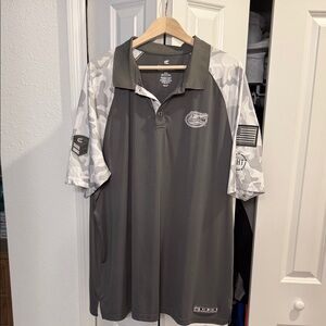 Colosseum Gray and White Camo Men's Polo Gators